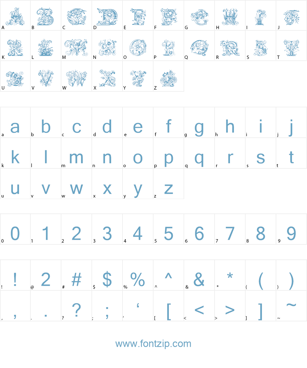Lime Blossom Caps Font Character